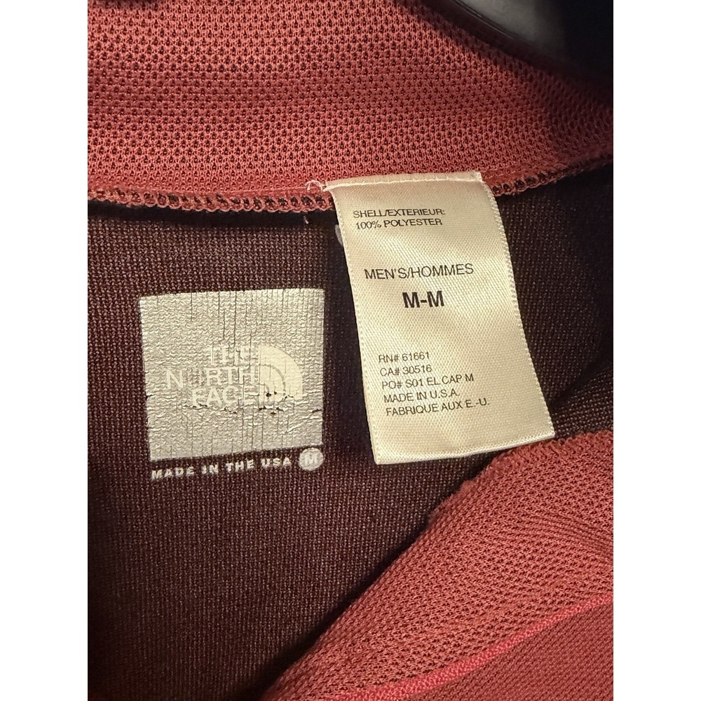 VINTAGE The North Face M Orange Red Baselayer 1/4 Zip Made in USA Polartec - Picture 5 of 5